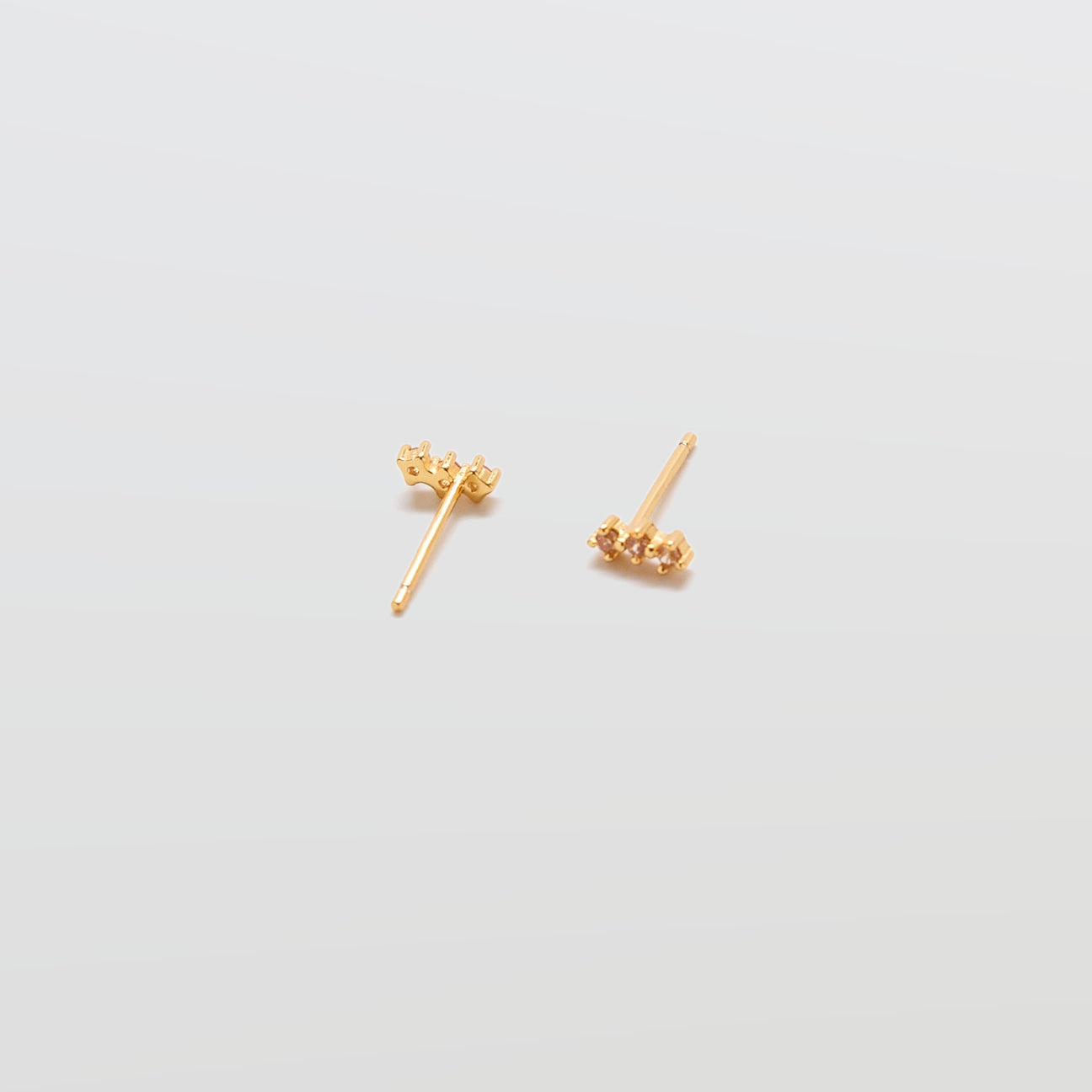 Champagne CZ Gold Bar Earrings - Admiral Row