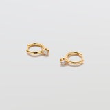 White Pave Round Huggie Earrings - Admiral Row