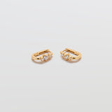 White CZ Square Huggie Earrings - Admiral Row