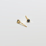 Black CZ Round Stud Earrings - Admiral Row