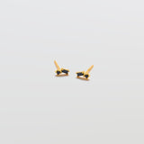 Black Geo Baguette Gold Studs - Admiral Row