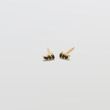 Black Triple Baguette Gold Studs - Admiral Row