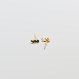 Black Triple Baguette Gold Studs - Admiral Row
