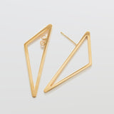 Double-Sided Gold Geometric Triangle Earrings - Admiral Row