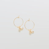 Gold Bee Hoop Drop Earrings - Admiral Row