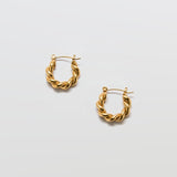 Gold Oval Twist Hoop Earrings - Admiral Row