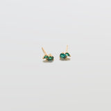 Green CZ Double Teardrop Stud Earrings - Admiral Row