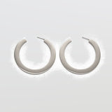 Medium Silver Flat Hoop Earrings - Admiral Row