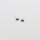 Mini Black Baguette Gold Studs - Admiral Row