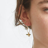 Pave Bee Hoop Drop Earrings - Admiral Row