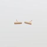 Pave Gold Bar Stud Earrings - Admiral Row