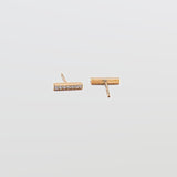 Pave Gold Bar Stud Earrings - Admiral Row