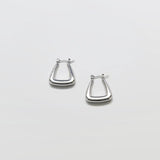 Silver Triangle Hoop Earrings - Admiral Row