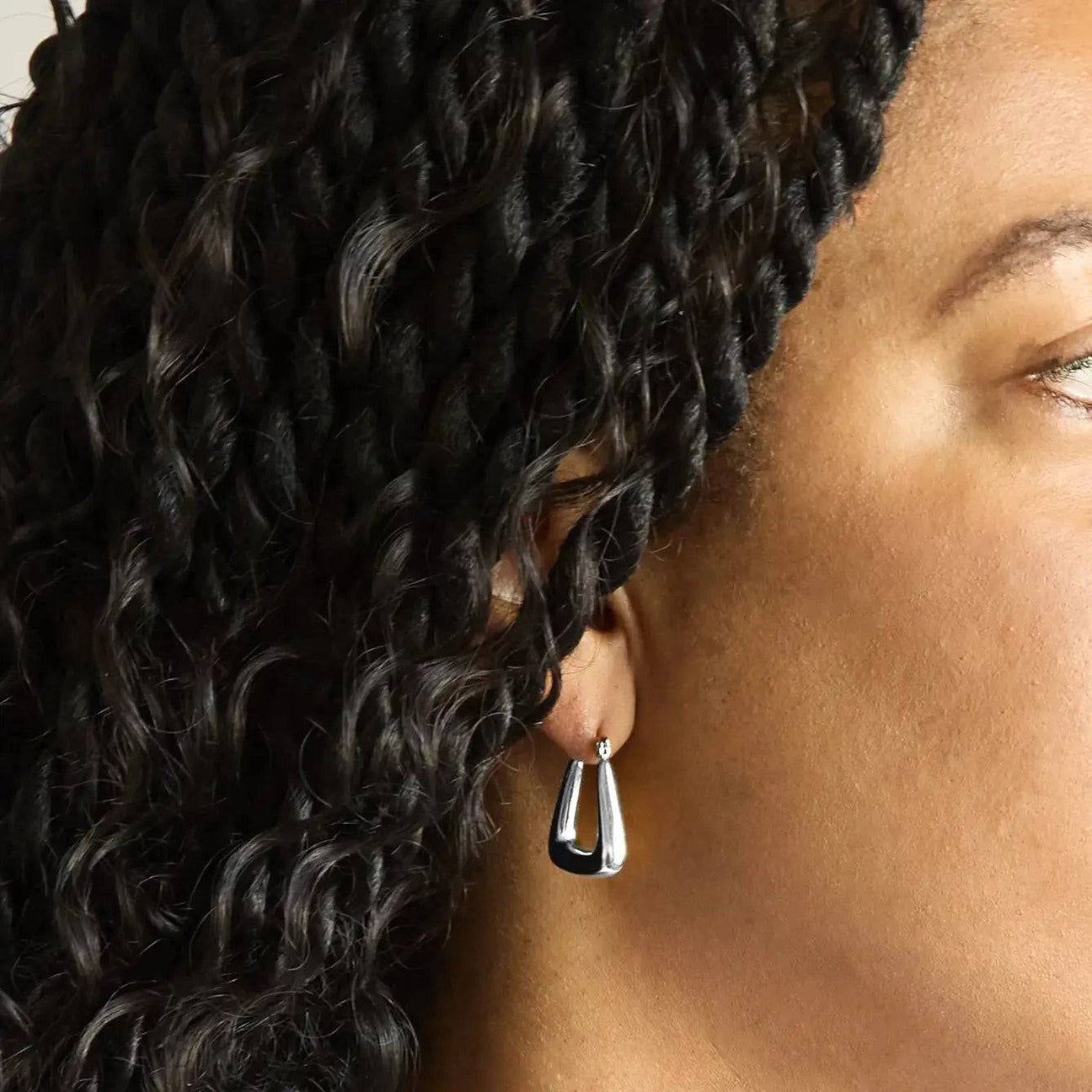 Silver Triangle Hoop Earrings - Admiral Row