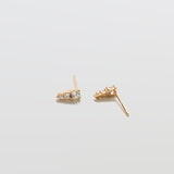 Tiny CZ Drop Bar Stud Earrings - Admiral Row
