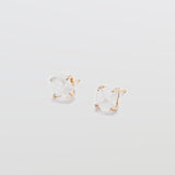 White Quartz Gold Claw Studs - Admiral Row