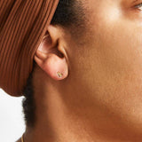 White Triple Baguette Gold Studs - Admiral Row