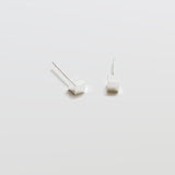 Tiny Silver Cube Square Earrings - Imperfect - Admiral Row