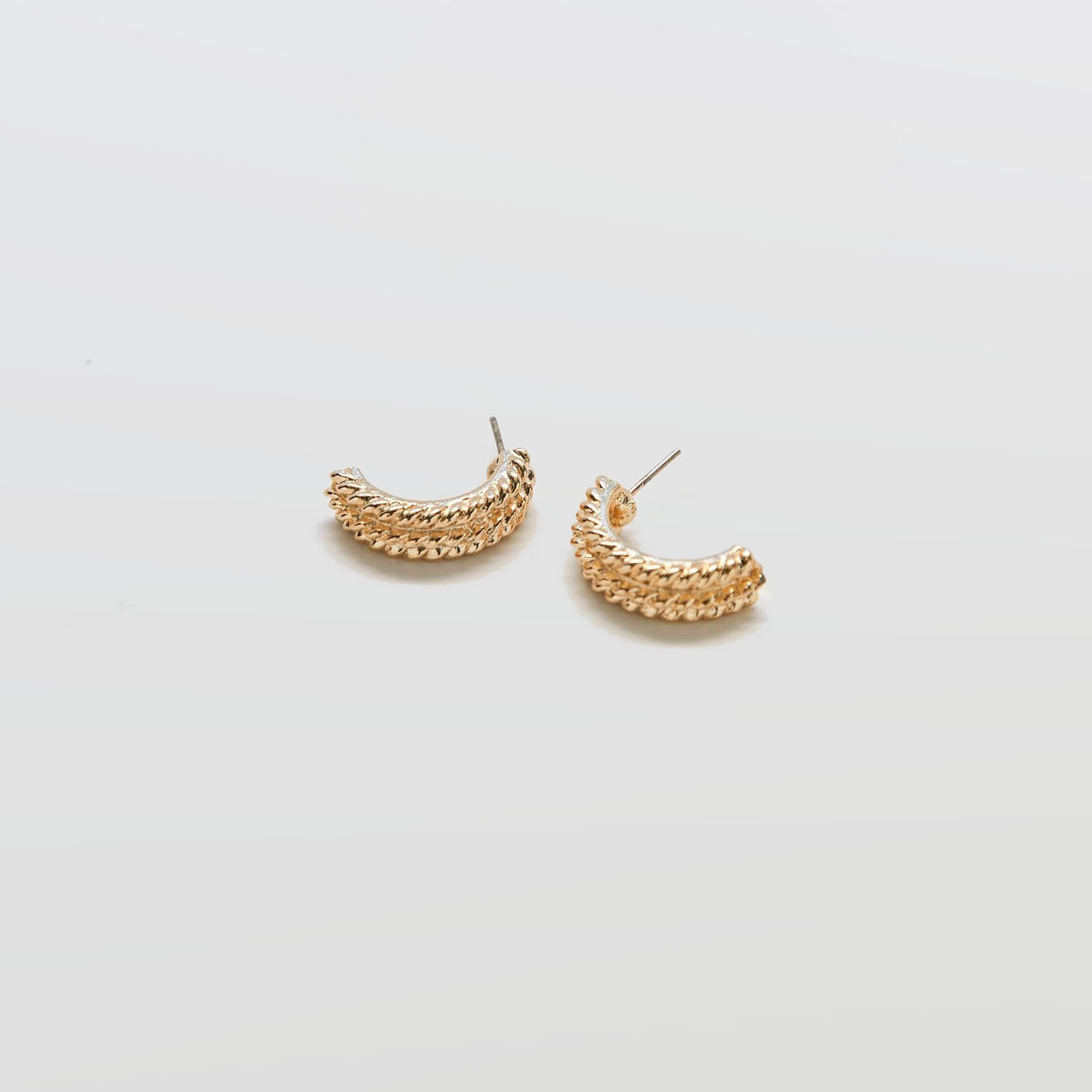 Vintage Rope Twist Half Hoop Earrings - Admiral Row
