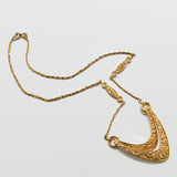 Vintage Trifari Gold Abstract Crescent Necklace - Admiral Row