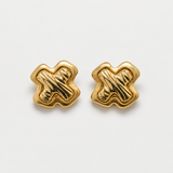 Vintage Gold Quatrefoil Clip-On Earrings
