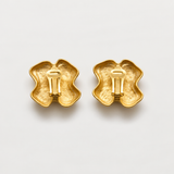 Vintage Gold Quatrefoil Clip-On Earrings
