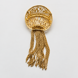 Vintage Gold Openwork Chain Tassel Brooch
