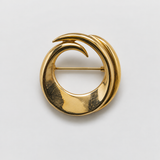 Vintage Gold Swirl Circle Brooch