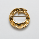 Vintage Gold Swirl Circle Brooch