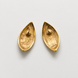 Vintage Napier Black Enamel Marquise Stud Earrings