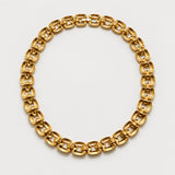 Vintage Gold Textured Rectangle Link Necklace — reverse and closure view (source 2903)
