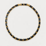 Vintage Black Enamel and Gold Link Necklace — main view (source 2904)