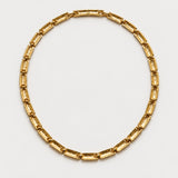 Vintage Black Enamel and Gold Link Necklace — reverse and closure view (source 2906)