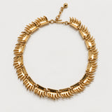 Vintage Gold Fan Fringe Collar Necklace — reverse and closure view (source 2910)