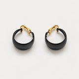 Vintage Black Tapered Clip-On Hoop Earrings — main view (source 2932)