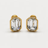 Vintage Monet Clear Rectangle Clip-On Earrings — main view (source 2939)