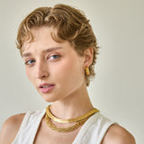 Vintage Monet Gold Triple-Row Link Necklace