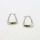 Medium Silver Triangle Hoop Earrings