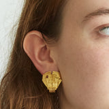 Vintage Gold Textured Clip-on Earrings