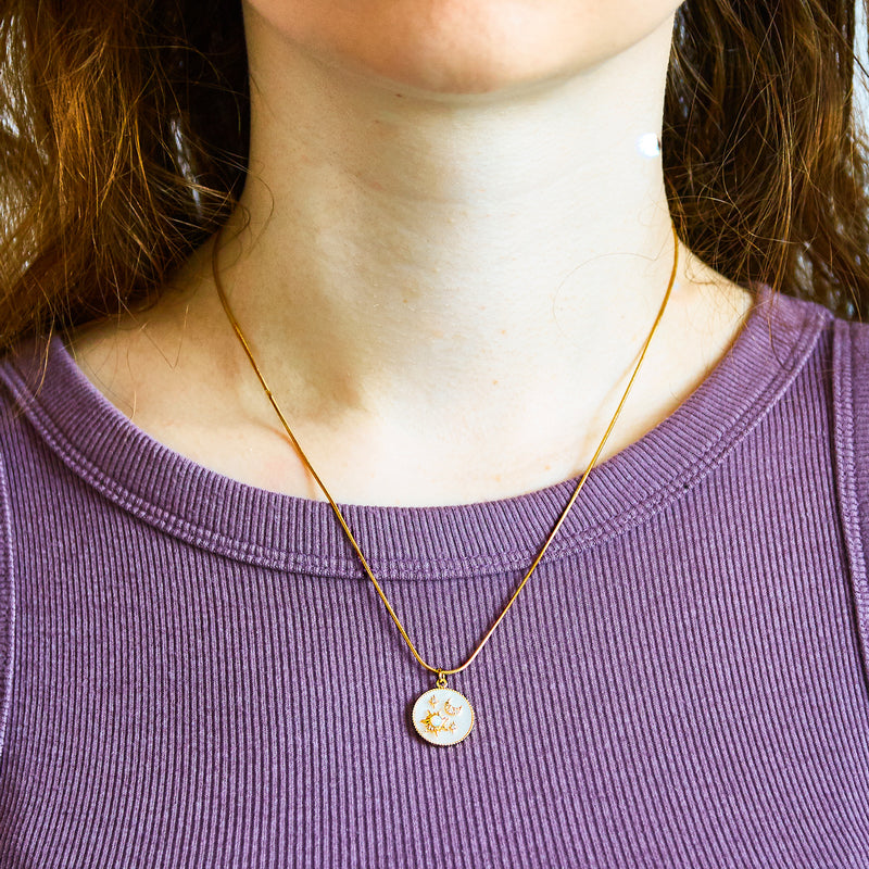 Gold Opal Sun & Moon Medallion Necklace - Admiral Row