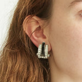 Vintage Carolee Silver and Black Pavé Earrings