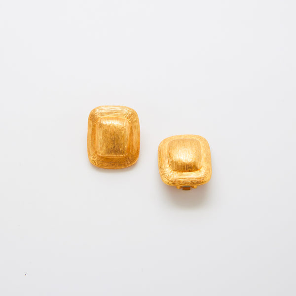 Vintage Gold Rectangle Clip-on Earrings