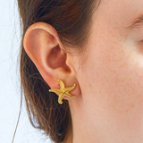 Vintage Christian Dior Gold Starfish Earrings