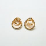 Vintage Silver and Gold Rope Twist Earrings