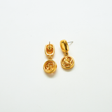 Vintage Monet Gold Knot Drop Earrings