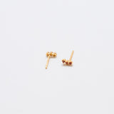 Red Garnet Gold Bar Earrings