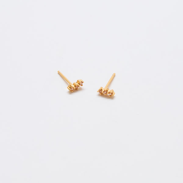 Shop Elegant Champagne CZ Gold Bar Earrings | Admiral Row