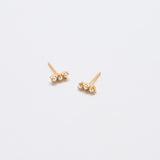 Gold Pearl Bar Earrings