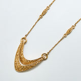 Vintage Trifari Gold Abstract Crescent Necklace - Admiral Row
