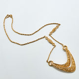 Vintage Trifari Gold Abstract Crescent Necklace - Admiral Row